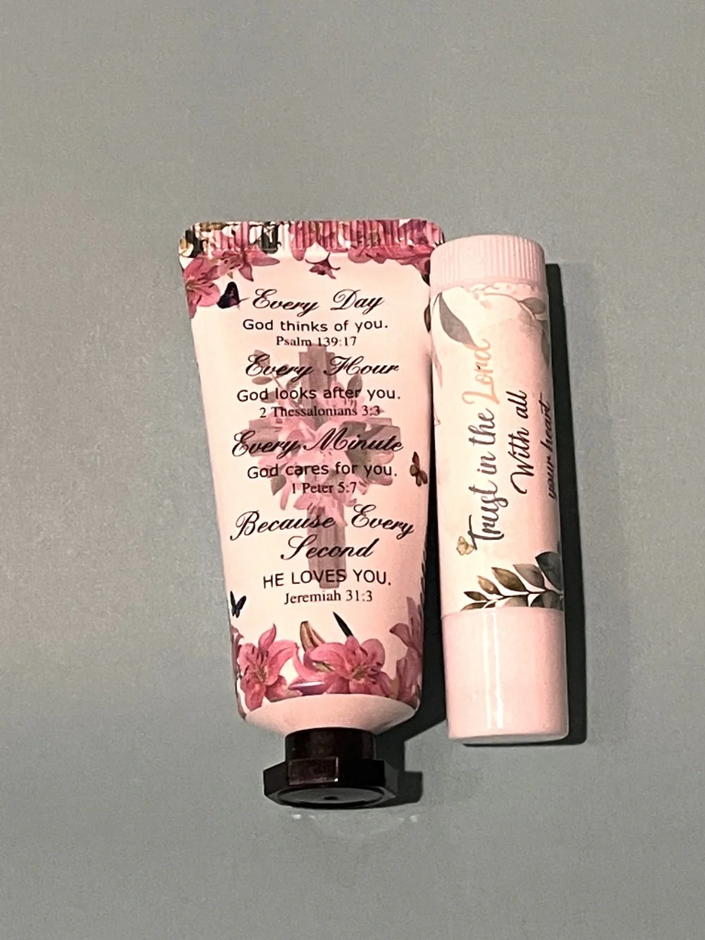 Faith Gift Set Scripture Lip Balm Hand Cream & Encouragement Card NWT